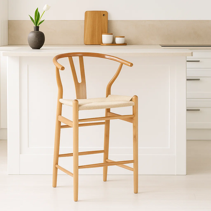 Taburete Wishbone Madera Natural
