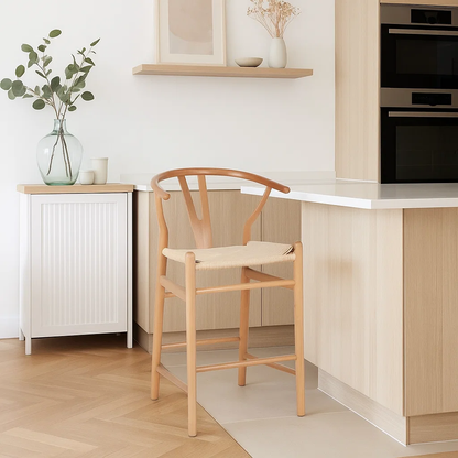 Taburete Wishbone Madera Natural