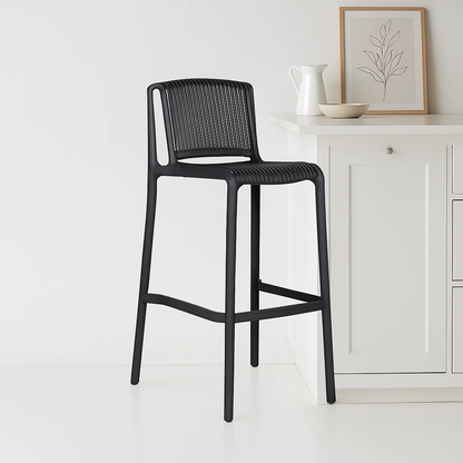 Taburete Alto Capri Polipropileno - Negro