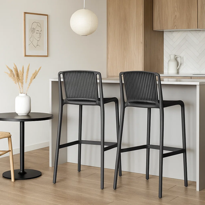 Taburete Alto Capri Polipropileno - Negro