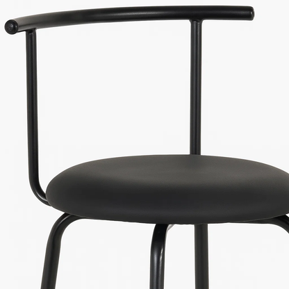Taburete Alto Oslo Metal y Cuero Sintético - Negro