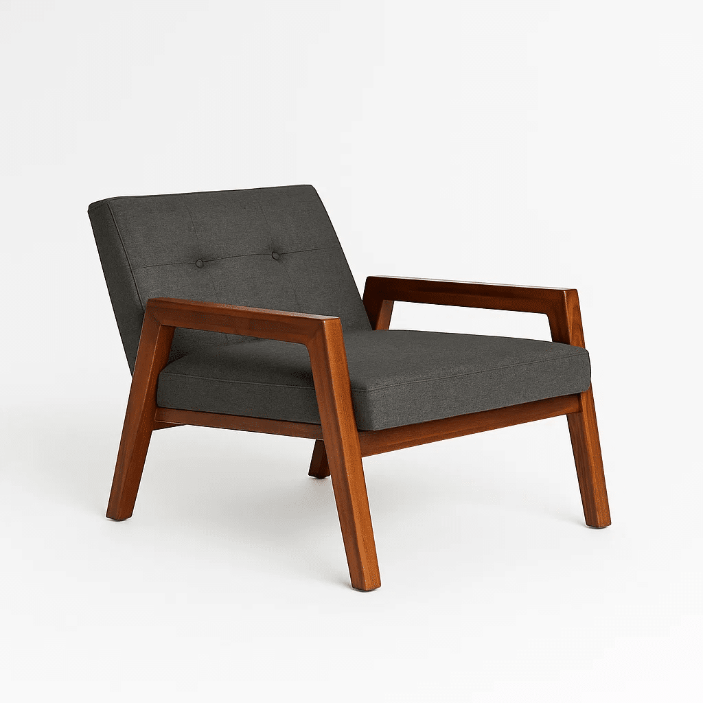 Sillón Marlow de Terciopelo - Gris Oscuro