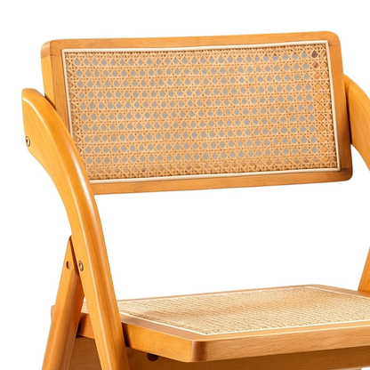 Silla Ambar Plegable de Madera Rattan Natural