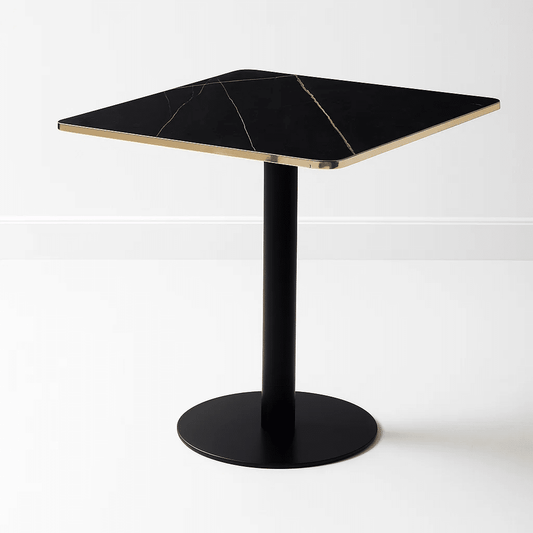 Mesa Luxor de Mdf Efecto Marmol Negro con Dorado