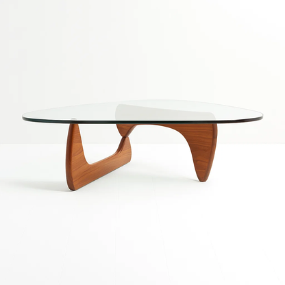 Mesa de Centro Ola con Madera y Vidrio
