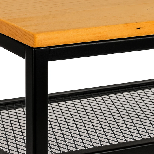 Arrimo Estilo Industrial con Repisa Metálica y Cubierta de Madera