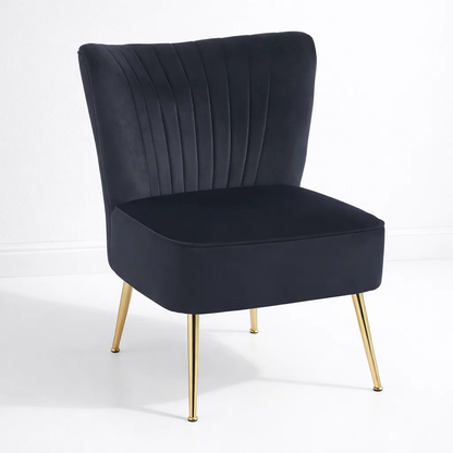 Sillón Glamour Noir con Patas Doradas - Negro