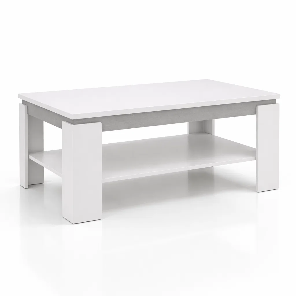 Mesa De Centro de Dos Niveles Oslo Blanca