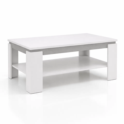 Mesa De Centro de Dos Niveles Oslo Blanca