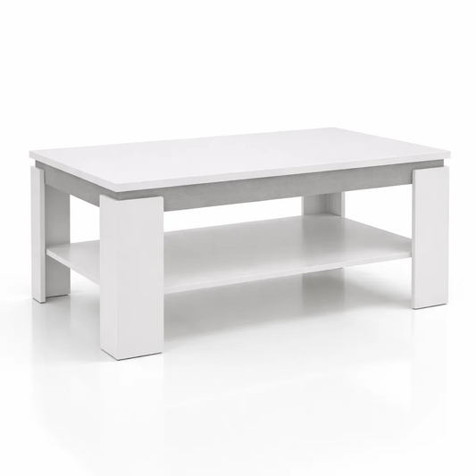 Mesa De Centro de Dos Niveles Oslo Blanca