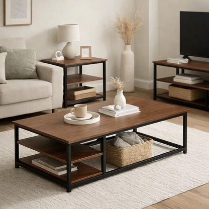 Mesa de centro Rectangular con Repisas Begoña
