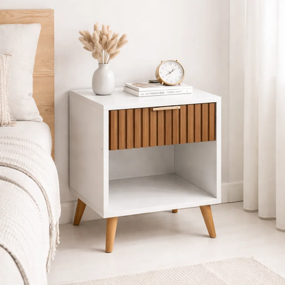 Velador Toulouse Blanco / Madera