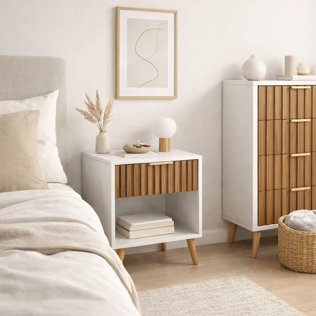 Velador Toulouse Blanco / Madera