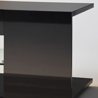 Mueble de TV Moderno Negro con Luces LED y Compartimentos
