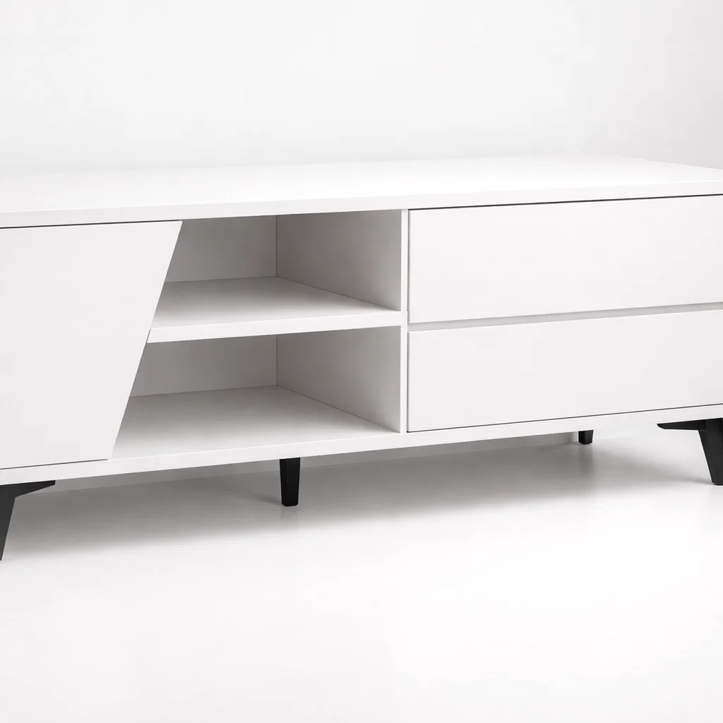 Rack Tv Valencia Blanco con Gavetas y Estante