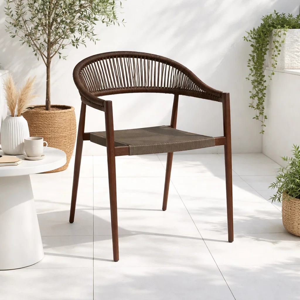 Silla de Terraza Douce de Aluminio y Ratán