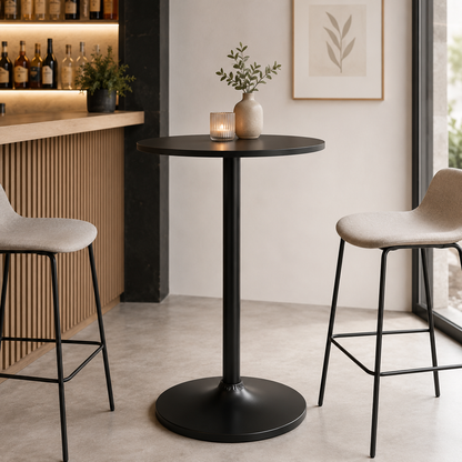 Mesa Alta para Bar cubierta Negra Guji D60cm