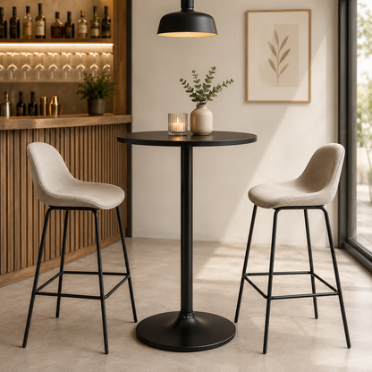 Mesa Alta para Bar cubierta Negra Guji D60cm