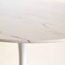 Mesa de Comedor Tulip Símil Mármol 100cm