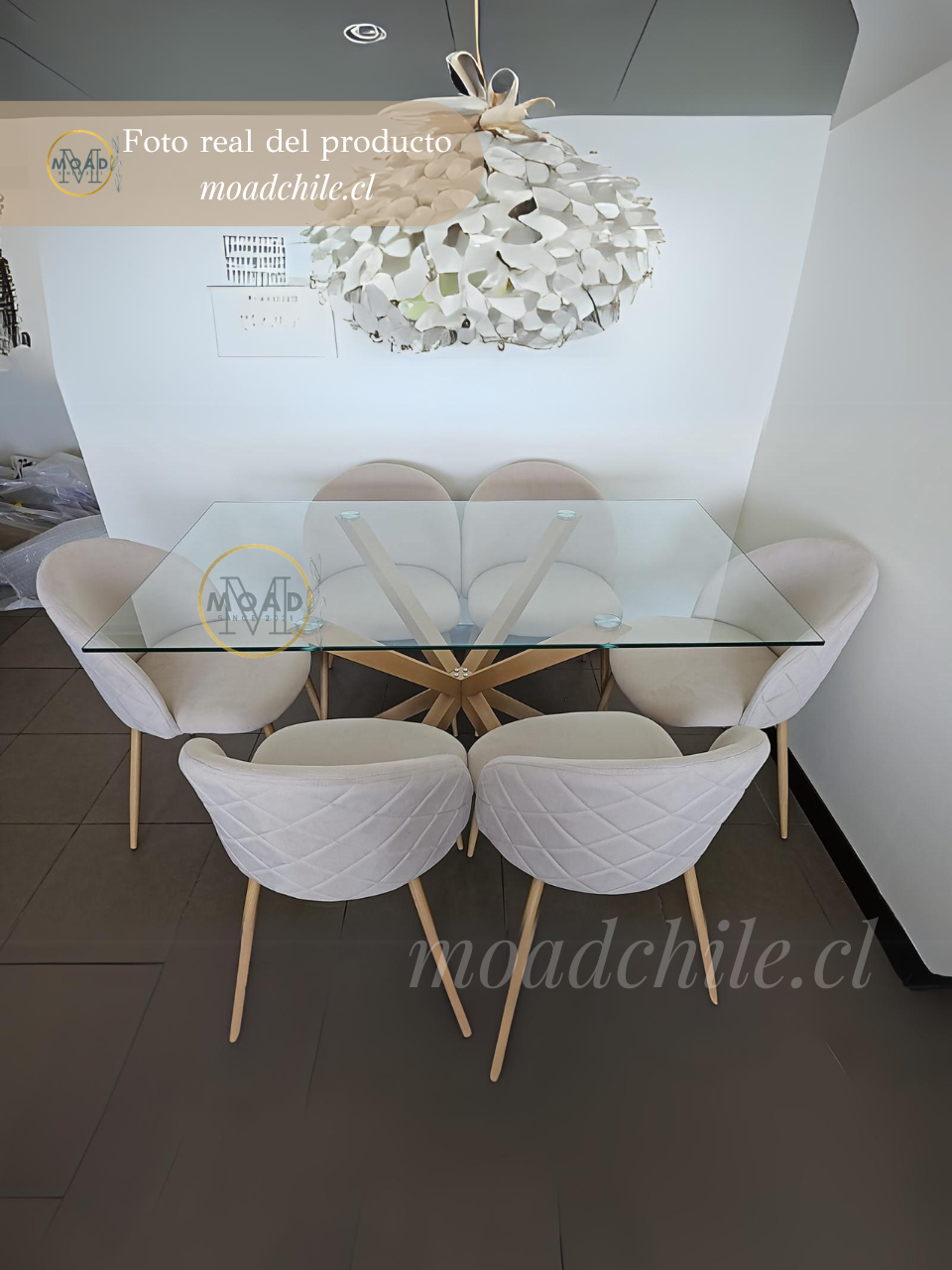 Comedor Rectangular Moscú Gabrielle Terciopelo 6P