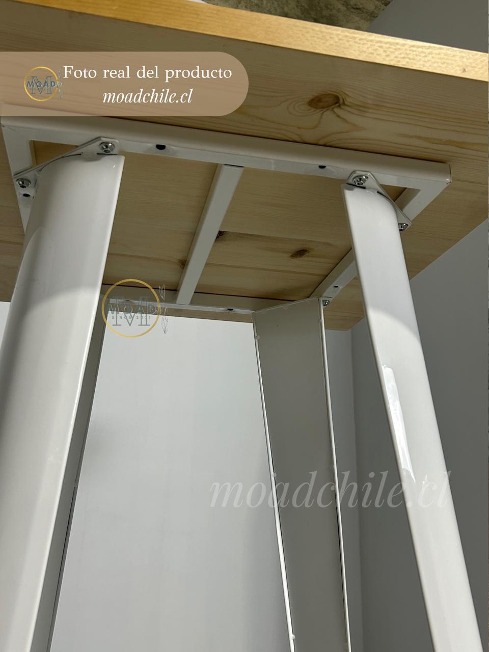 Mesa Bar Alta Tolix 60x60cm (madera clara)