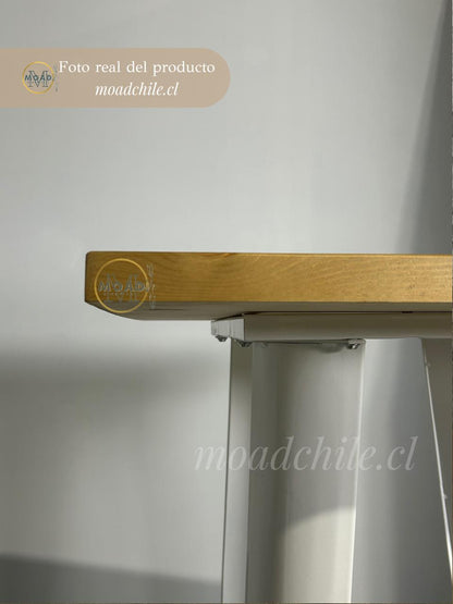 Mesa de comedor Tolix 80x80cm (madera clara)