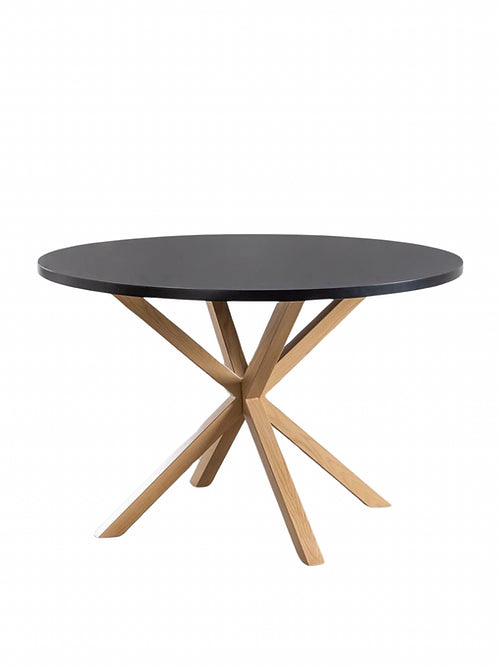 Mesa de Comedor Redonda Cross 120cm - Cubierta de Madera