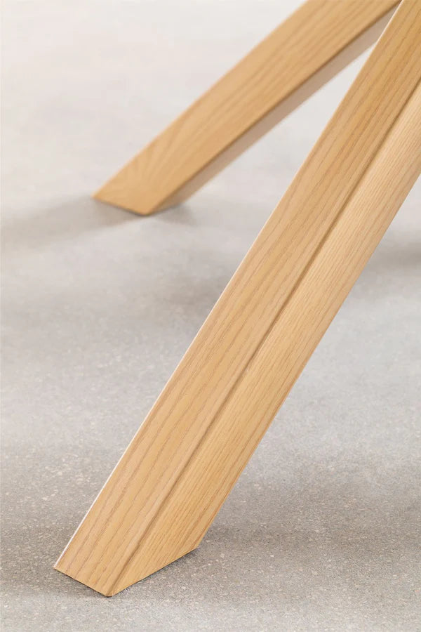 Mesa de Comedor Redonda Cross 100cm - Cubierta de Madera