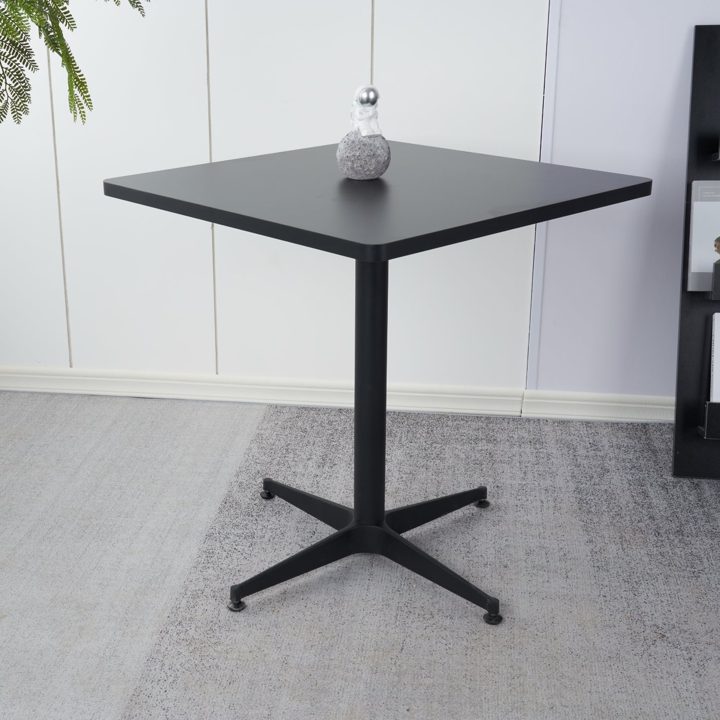 Mesa de restaurant 70x70 de metal cruz y MDF - Negra