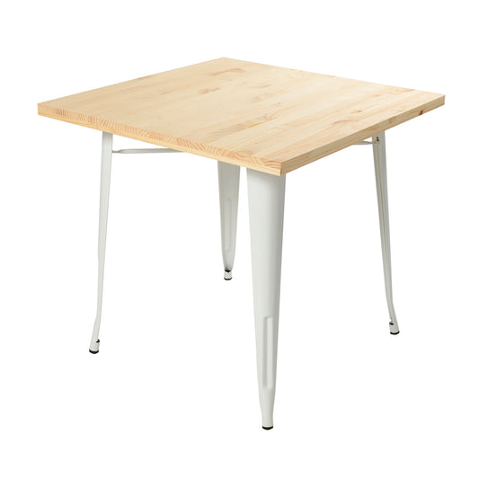 Mesa de comedor Tolix 70x70cm Madera Clara