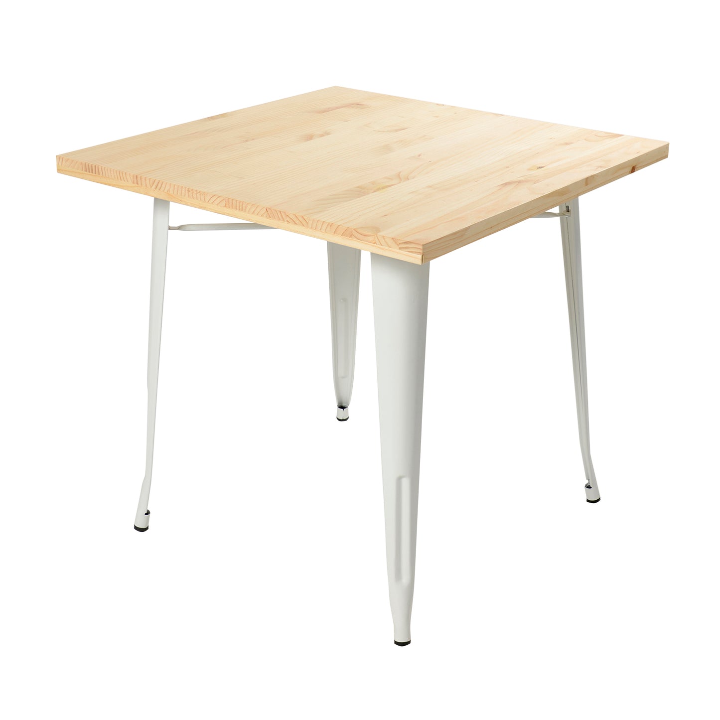 Mesa de comedor Tolix 80x80cm (madera clara)