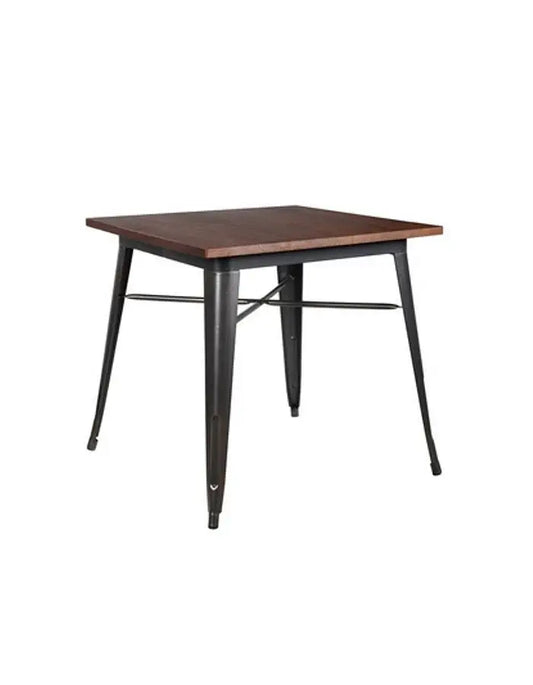 Mesa de comedor Tolix 70x70cm Madera Oscura
