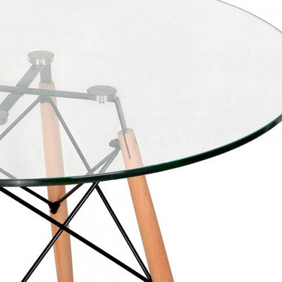 Mesa Eames Redonda Vidrio 120cm
