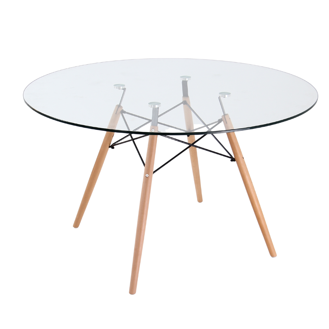 Mesa Eames Redonda Vidrio 100cm