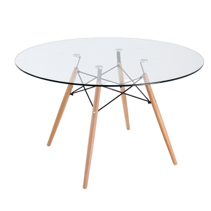 Mesa Eames Redonda Vidrio 100cm