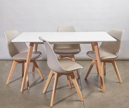 Comedor Nórdico Tulip Rectangular 6P