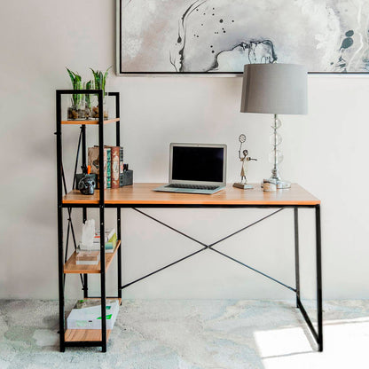 Escritorio Industrial Home Office con Repisas Oslo