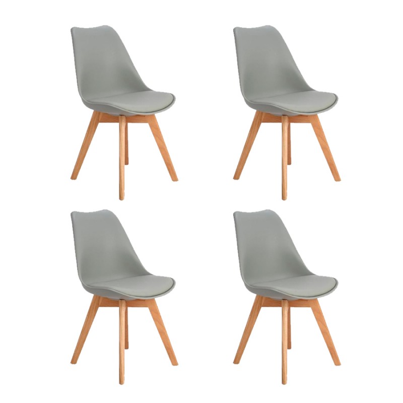 x4 Pack Sillas Tulip Acolchadas