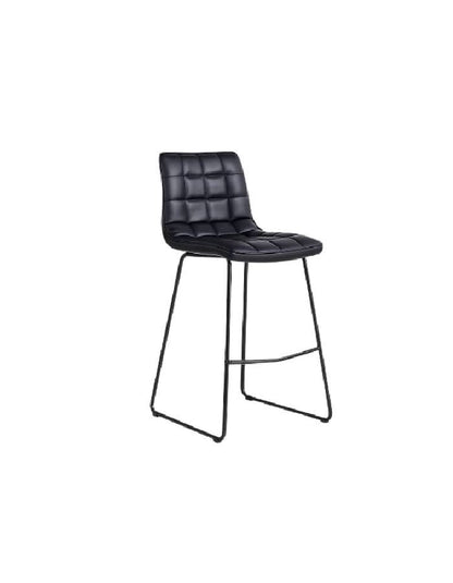 Taburete Alto Milano Cuero Sintetico con Patas Metálicas Estilo Industrial