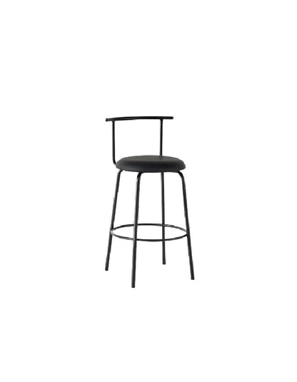 Taburete Alto Oslo Metal y Cuero Sintético - Negro
