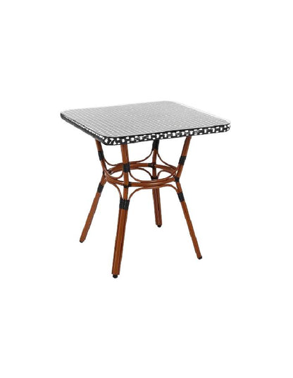 Mesa Bistro Parisino con Metál y Rattan Sintético