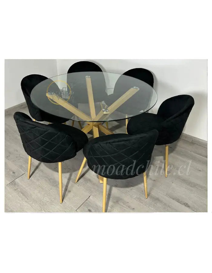 Comedor Redondo Gabrielle Cross Wood 6P