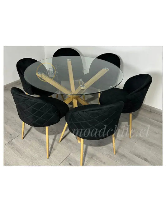Comedor Redondo Gabrielle Cross Wood 6P