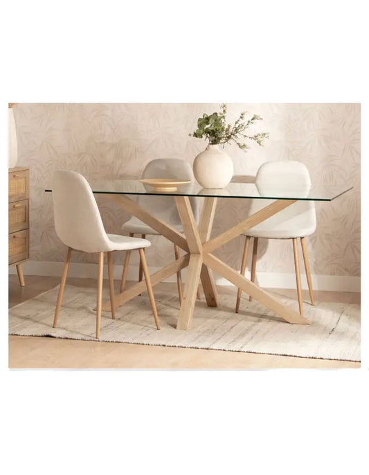 Comedor Oslo Paris Lino 6P (140cm)