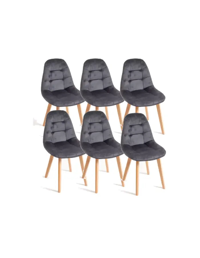 x6 Silla Capitoné Terciopelo