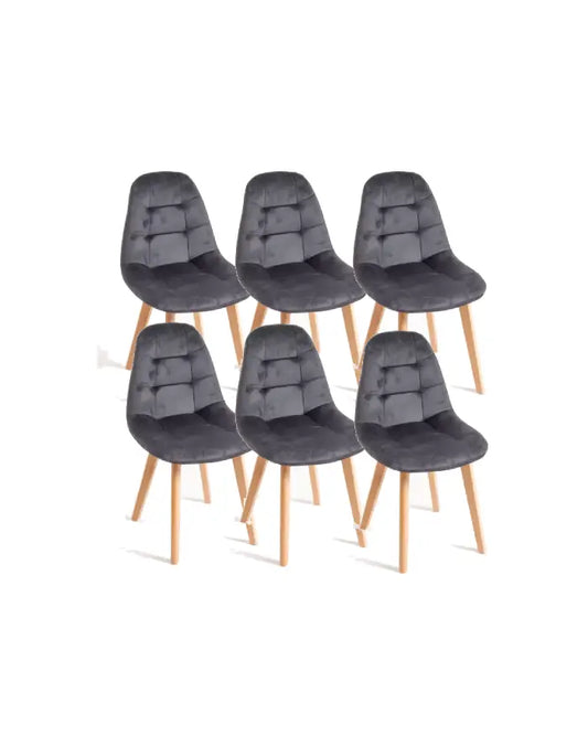 x6 Silla Capitoné Terciopelo