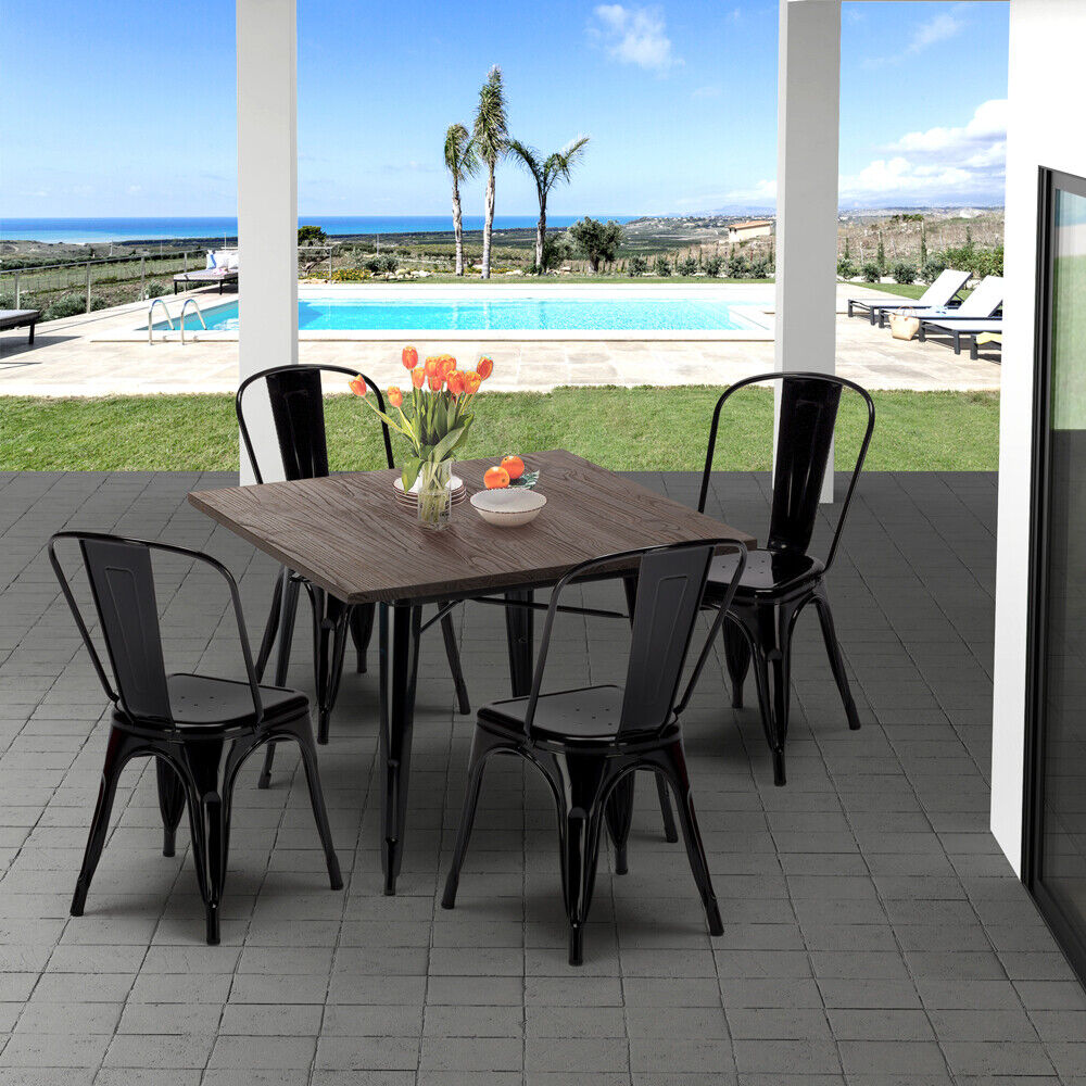 Comedor Cuadrado Tolix Wood 4P