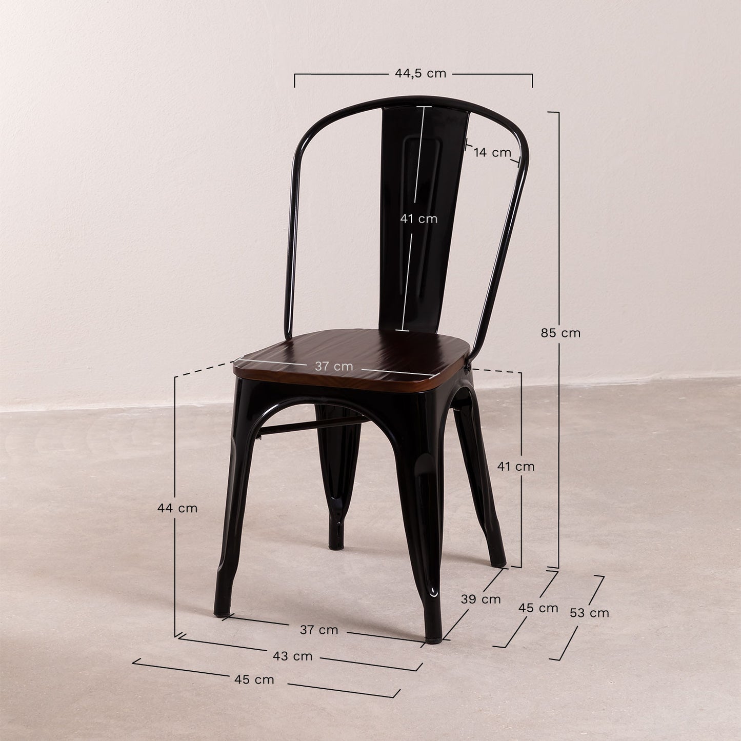 Comedor Redondo 4P Madera y Hierro
