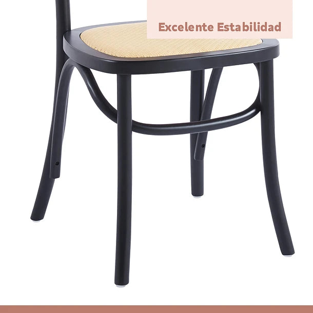 Silla Lombardia Madera Rattan