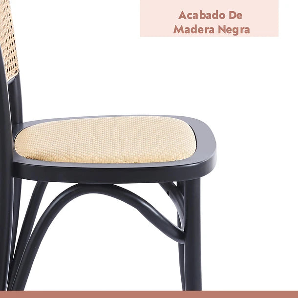 Silla Lombardia Madera Rattan